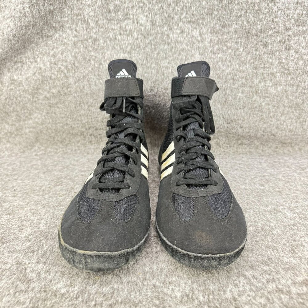 ✅ Mens 10.5 Adidas Wrestling High Top Athletic Shoes/Sneaker Black White Mesh - Picture 5 of 13